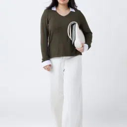 Gia by Westside Olive Collar-Detailed Top image 3