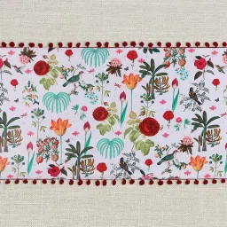 india circus by krsnaa mehta India Circus By Krshna Mehta 4-Seater Multi Velvet Printed Table Runner image 3