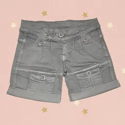 Miss & Chief Girls Washed Slim Fit High-Rise Denim Shorts-image-94