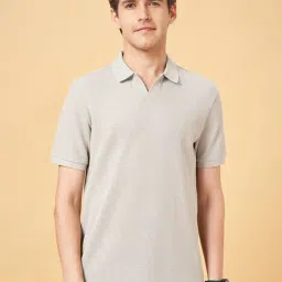 Byford by Pantaloons Light Grey Cotton Slim Fit Polo T-Shirt-picture-21
