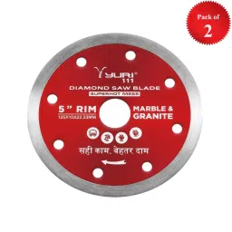 Yuri 111 Rim Marble Cutting Blade Diameter 5 inch (125 mm) x 22.23 mm Bore Size for Marble and Granite (Pack of 2) image 2