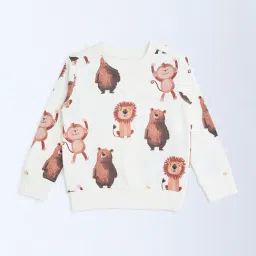HOP Kids by Westside Off-White Animal Printed Cotton-Blend Sweatshirt-image-29