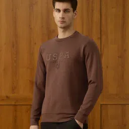 u.s. polo assn. U.S.Polo Association Brand Embossed Varsity Theatre Sweatshirt image 3