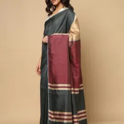 Fabindia Grey Woven Design Saree image 3
