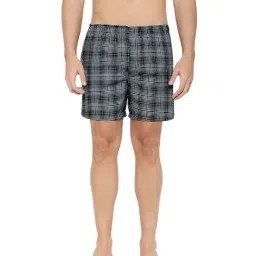 XYXX Blue & Grey Cotton Checks Boxers (Pack of 3) image 5