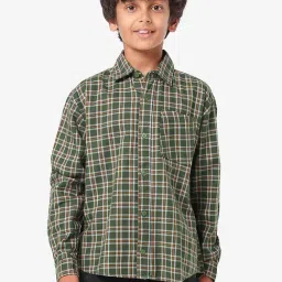 LilPicks Kids Green Checks Full Sleeves Shirt-image-43
