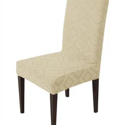 HOUSE OF QUIRK Beige Textured Removable Chair Cover-image-33