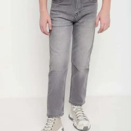 Octave Kids Grey Cotton Regular Fit Jeans-picture-10