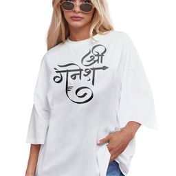 TOGS & TERRE Women Typography Printed Round Neck Cotton Oversized T-shirt-picture-6