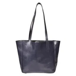 SASSORA IRIS Navy Leather Medium Tote Bag image 3