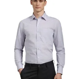 Louis Philippe Purple Cotton Regular fit Solid Shirts-picture-24