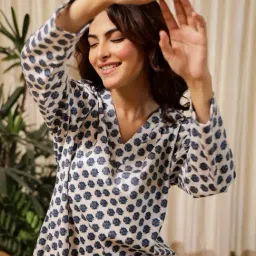 SAY Cream Printed Pyjamas Set image 3