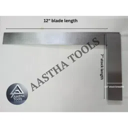 Aastha Tools Engineering Try Square 304.8 mm (12 inch) Blade Length & 177.8 mm Tongue Length (Pack of 2) image 3
