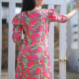 KALINI Women Floral Printed Kurta with Trouser image 3