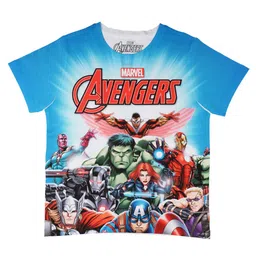 Marvel by Wear Your Mind Boys Blue Pack of 2 Printed T-shirts image 4