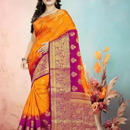 DIVASTRI Woven Design Zari Pure Silk Banarasi Saree-picture-42