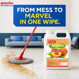 Bison Bio Clean Multi Cleaner Liquid Peach 5 L Can for Floors Cleaning image 2