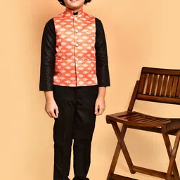 PRINTCULTR Boys Printed Satin Nehru Jackets image 5