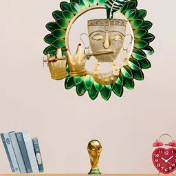 TOUGHCRAFTS Green Metal Green Krishna Wall Decor-image-56