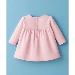 ToffyHouse Interlock Knit Full Sleeves Top & Leggings Set With Floral & Animal Embroidery & Print - Pink image 3