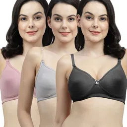 SHYAM SONS FLAIR Femina Pack Of 3 Full Coverage Non Padded T-Shirt Bra image 4