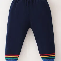 Simply Knit Full Sleeves Sweater Set with Stripes & Dog Design - Navy Blue image 4