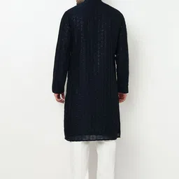 Ethnicity Men Woven Design Self Design Silk Kurta with Pyjamas image 4
