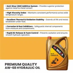 mizol Premium_Quality 5L Anti-Wear AW-68 High Performance Hydraulic Oil image 3