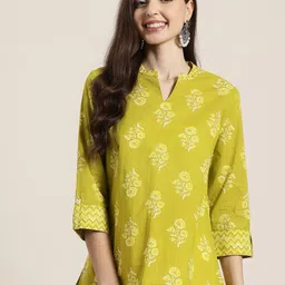 HERE&NOW Floral Printed Pure Cotton Kurti-picture-36