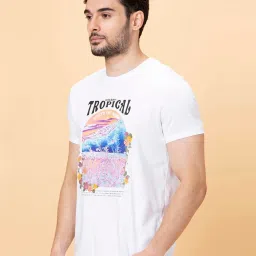 Being Human White Regular Fit Crew T-Shirt image 3