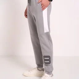 Ajile By Pantaloons Grey Loose Fit Colour Block Joggers image 3