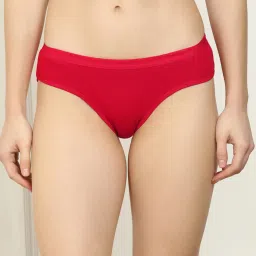 AROUSY Black & Red Plain Hipster Panties - Pack Of 6 image 3
