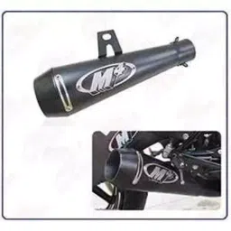 RA Accessories Black M4 with Mesh Silencer Exhaust for All Bike Make All Models image 3