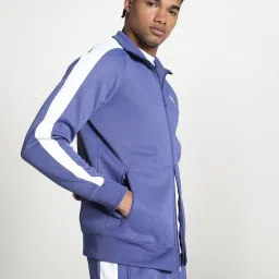 Puma Blue Regular Fit Colour-Block Sports Jacket image 3
