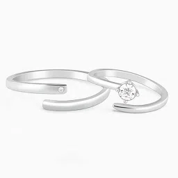 GIVA 92.5 Sterling Silver Better TWOgether sAdjustable Ring for Couples image 3