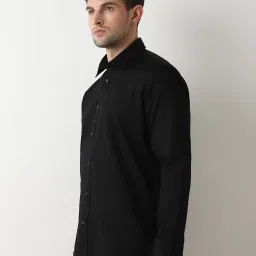 SELECTED HOMME Black Regular Fit Cotton Shirt image 3