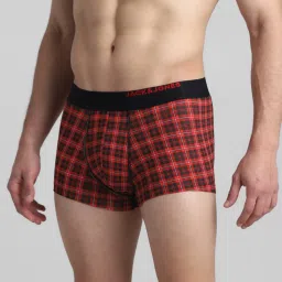 Jack & Jones Jet Black Regular Fit Checks Trunks image 3