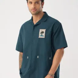 The Souled Store Green Loose Fit Embellished Shirt image 3