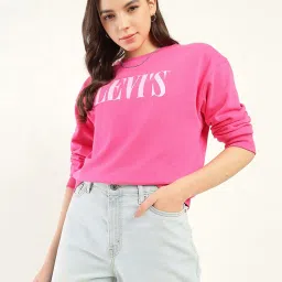 Levi's Pink Regular fit Logo Printed Sweatshirt image 3