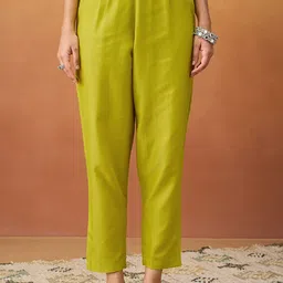 HRITIKA Women Ethnic Motifs Yoke Design Regular Sequinned Kurta with Trousers & With Dupatta image 2