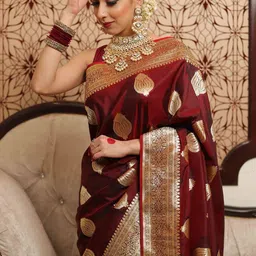 Parampara Ethnic Woven Design Zari Pure Silk Banarasi Saree image 2