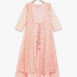 Ahalyaa Kids Pink Embilished Dress-image-9