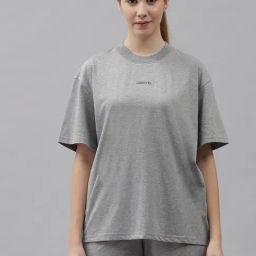 GRIFFEL Grey Cotton Oversized T-Shirt With Shorts-picture-0