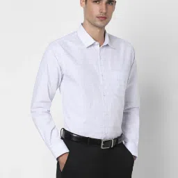 Peter England White Slim Fit Checks Shirt image 3