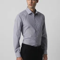 Van Heusen Blue Cotton Regular Fit Printed Shirt image 3