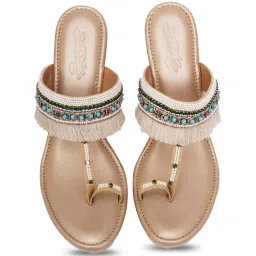 Sole House Women's Gold Toe Ring Wedges image 3