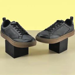 Woodland Men's Black Sneakers-picture-2