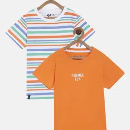 3PIN Kids Multi Cotton Printed T-Shirt Pack Of 2-image-76