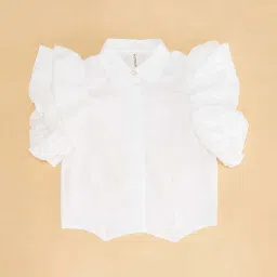 Pantaloons Junior White Cotton Regular Fit Top image 3