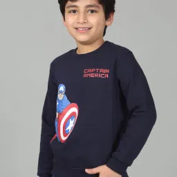 Cantabil Boy's Blue Printed Round Neck Full Sleeves Casual Sweatshirt image 3